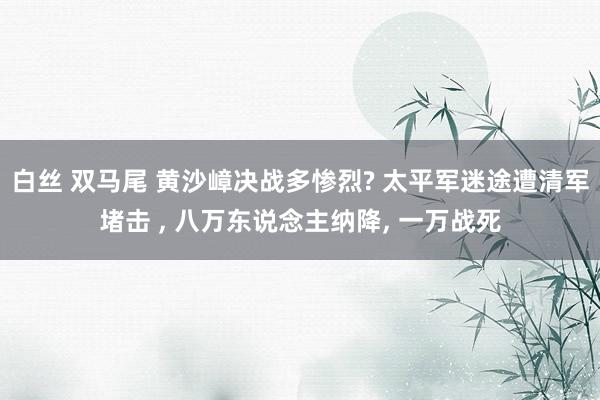 白丝 双马尾 黄沙嶂决战多惨烈? 太平军迷途遭清军堵击 ， 八万东说念主纳降， 一万战死